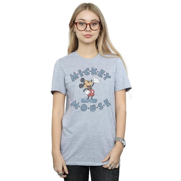 Disney Womens/Ladies Mickey Mouse Dash Cotton Boyfriend T-Shirt