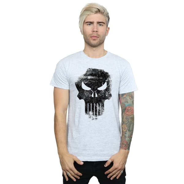 Marvel Mens The Punisher Distrressed Skull T-Shirt