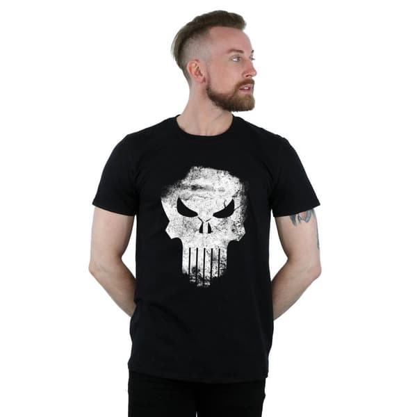 Marvel Mens The Punisher Distrressed Skull T-Shirt