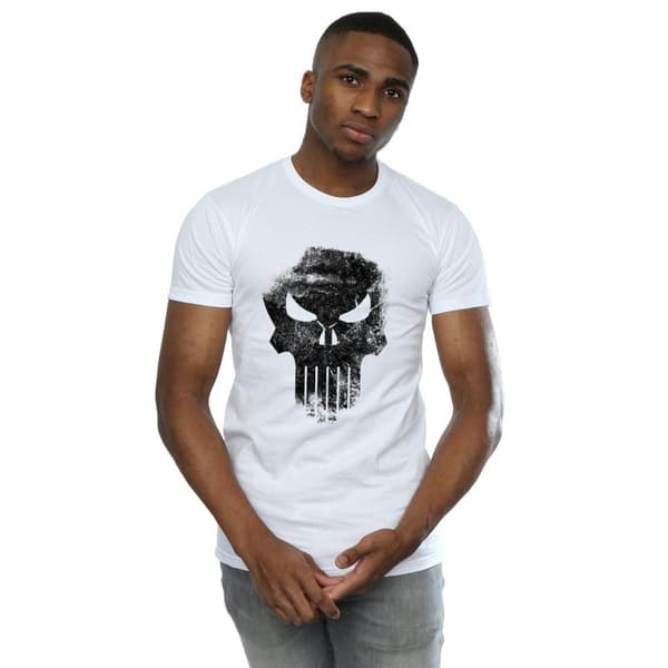 Marvel Mens The Punisher Distrressed Skull T-Shirt