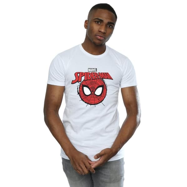Marvel T-shirt med Spider-Man-logotyp och huvud för herrar
