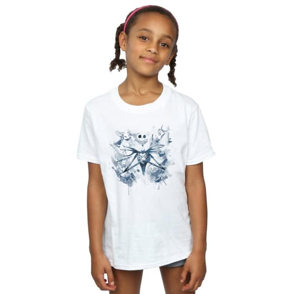 Disney T-shirt i bomull för flickor Nightmare Before Christmas Paint Spray Vårdare