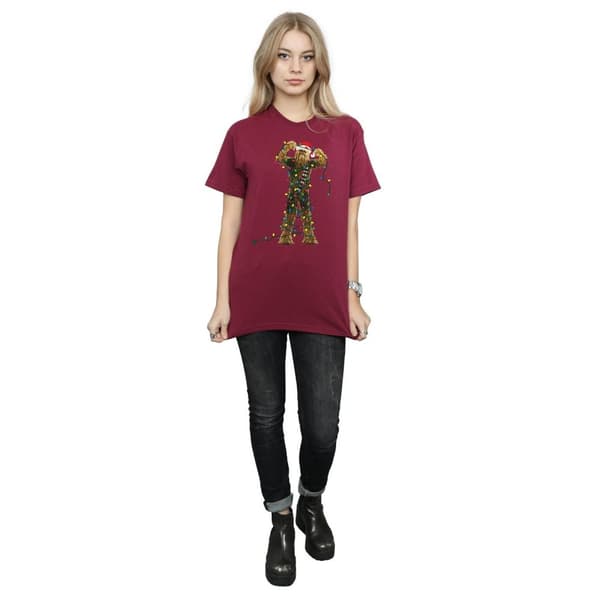 Star Wars Womens/Ladies Chewbacca Christmas Lights Cotton Boyfriend T-Shirt