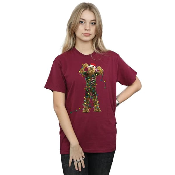 Star Wars Womens/Ladies Chewbacca Christmas Lights Cotton Boyfriend T-Shirt