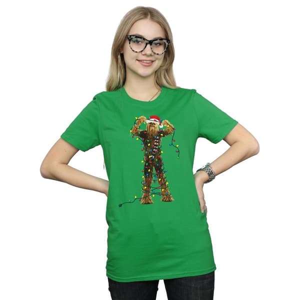 Star Wars Womens/Ladies Chewbacca Christmas Lights Cotton Boyfriend T-Shirt