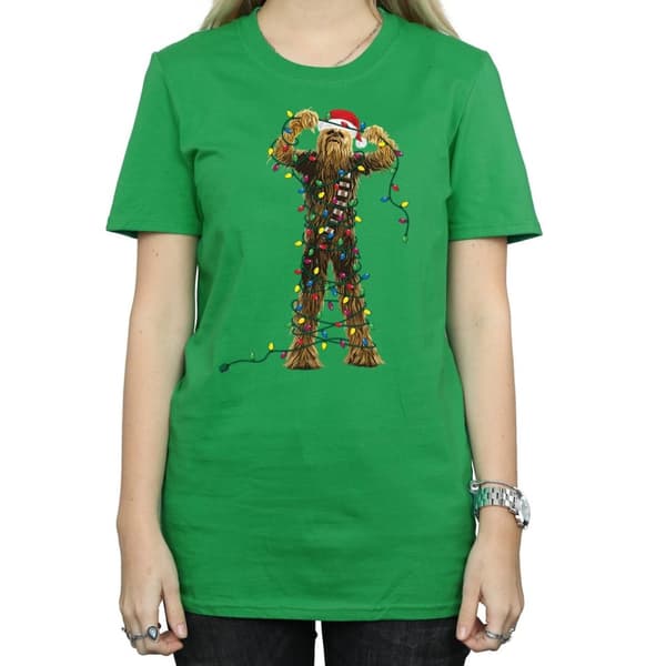 Star Wars Womens/Ladies Chewbacca Christmas Lights Cotton Boyfriend T-Shirt