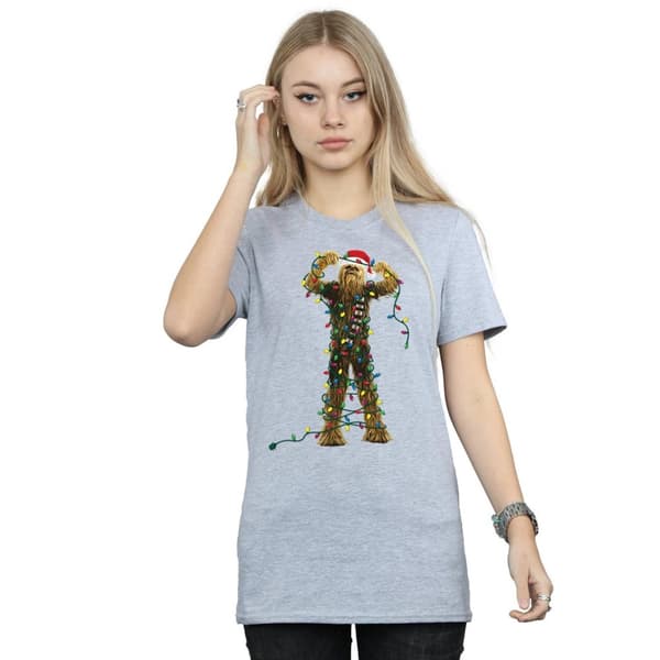 Star Wars Womens/Ladies Chewbacca Christmas Lights Cotton Boyfriend T-Shirt