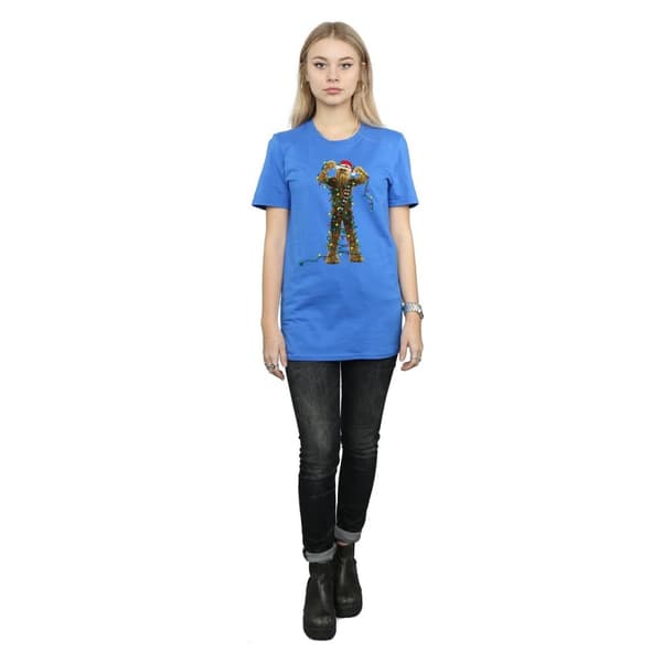 Star Wars Womens/Ladies Chewbacca Christmas Lights Cotton Boyfriend T-Shirt