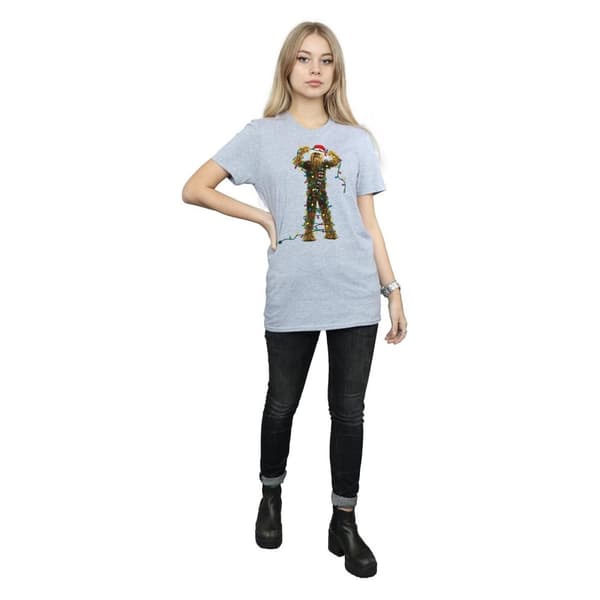 Star Wars Womens/Ladies Chewbacca Christmas Lights Cotton Boyfriend T-Shirt
