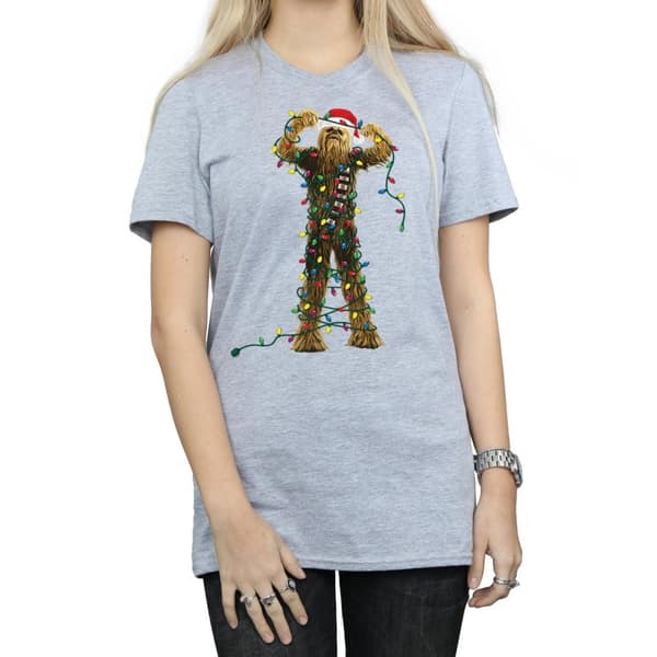 Star Wars Womens/Ladies Chewbacca Christmas Lights Cotton Boyfriend T-Shirt