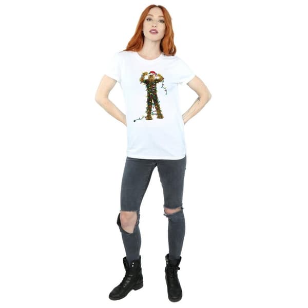Star Wars Womens/Ladies Chewbacca Christmas Lights Cotton Boyfriend T-Shirt