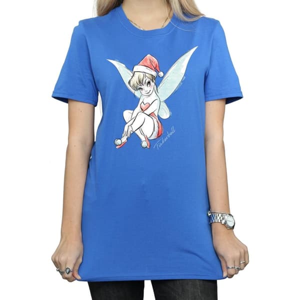 Disney Dam/Tjej Tinkerbell Christmas Fairy Boyfriend T-shirt i bomull