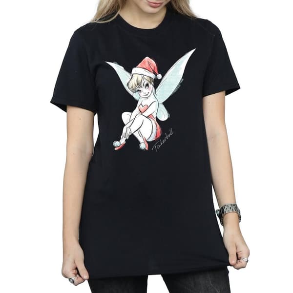 Disney Dam/Tjej Tinkerbell Christmas Fairy Boyfriend T-shirt i bomull