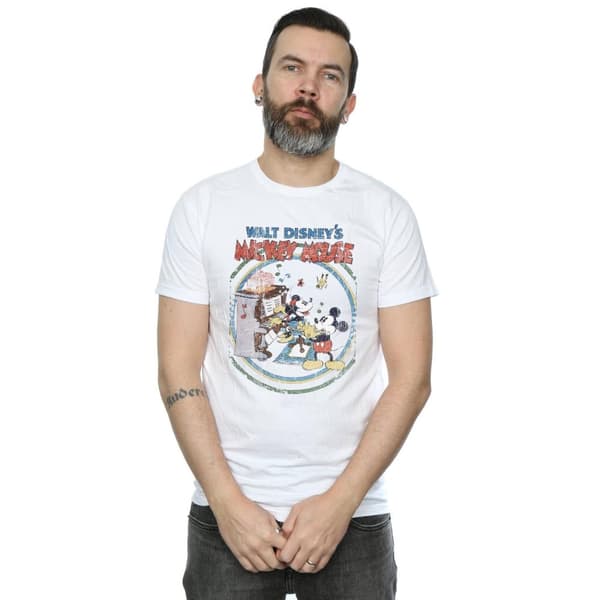 Disney Mens Mickey Mouse Piano T-Shirt