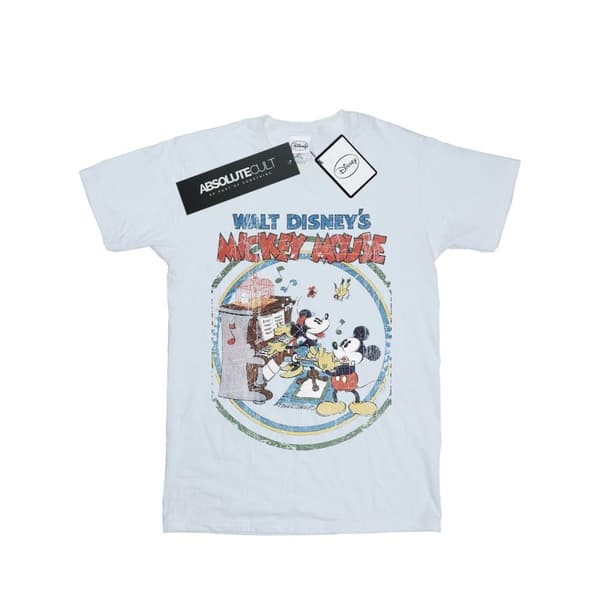 Disney Mens Mickey Mouse Piano T-Shirt