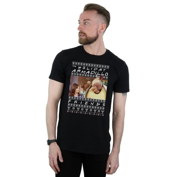 Friends Mens Fair Isle Holiday Armadillo T-Shirt
