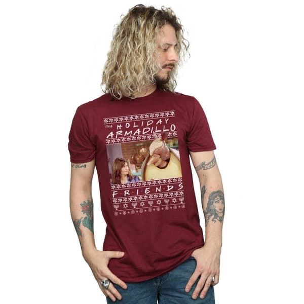 Friends Mens Fair Isle Holiday Armadillo T-Shirt