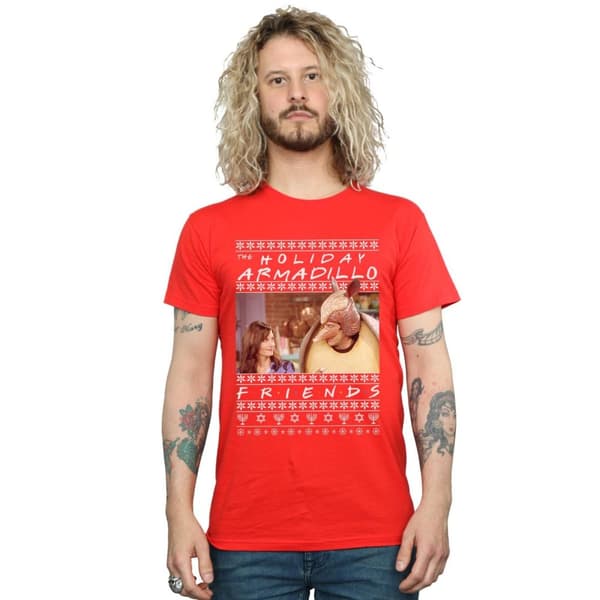 Friends Mens Fair Isle Holiday Armadillo T-Shirt