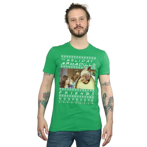 Friends Mens Fair Isle Holiday Armadillo T-Shirt