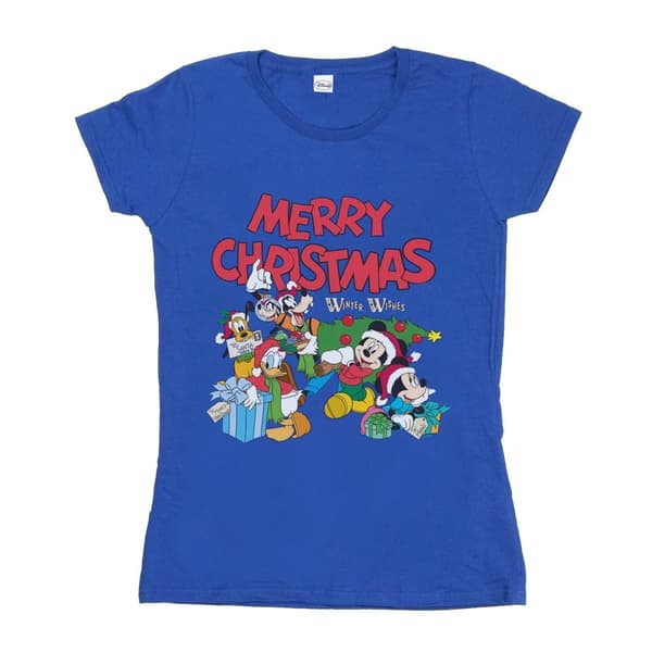 Disney Dam/Tjej Mickey And Friends Winter Wishes - T-shirt i bomull Royal Blue S