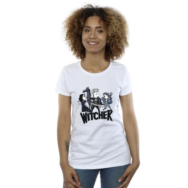 Netflix Womens/Ladies The Witcher Team Illustrated Cotton T-Shirt