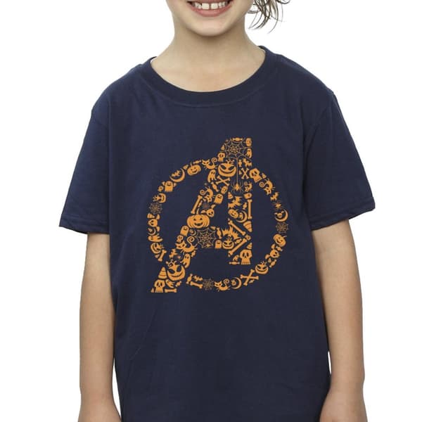 Marvel Girls Avengers Halloween Logo Cotton T-Shirt