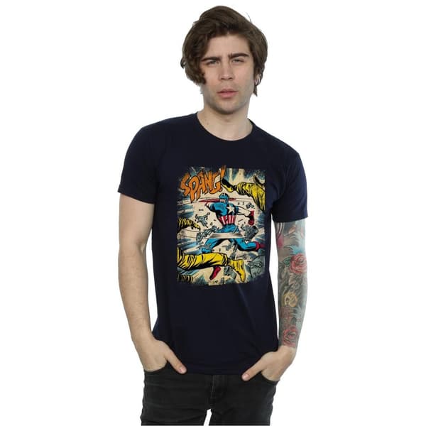 Marvel Mens Captain America Spang T-Shirt