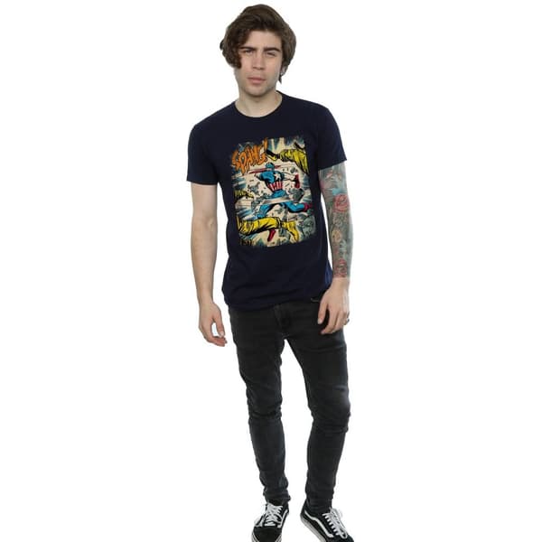 Marvel Mens Captain America Spang T-Shirt