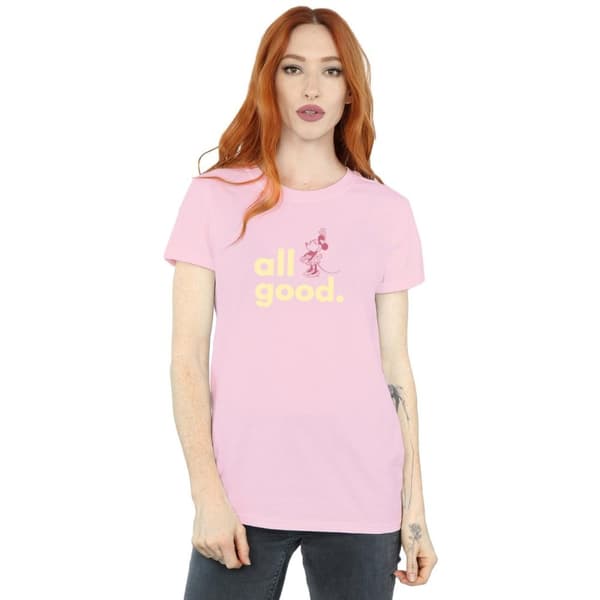 Disney Dam/Tjej Minnie Mouse All Good Bomull Boyfriend T-shirt