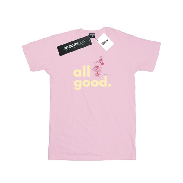 Disney Dam/Tjej Minnie Mouse All Good Bomull Boyfriend T-shirt Baby Pink S