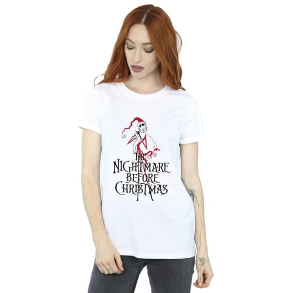 Disney Dam/Tjej The Nightmare Before Christmas Santa Boyfriend-T-shirt i bomull