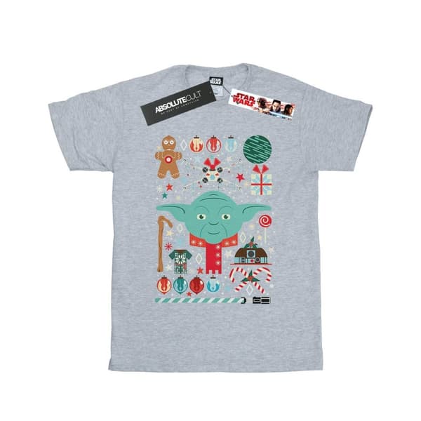Star Wars Womens/Ladies Yoda Christmas Cotton Boyfriend T-Shirt