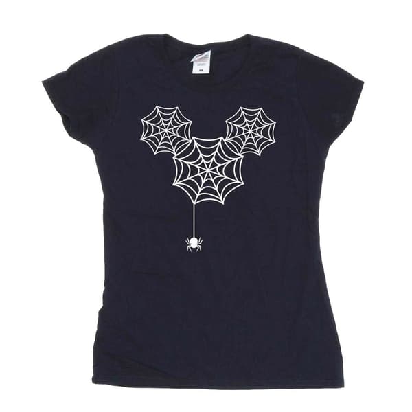 Disney Dam/Tjej Musse Pigg - T-shirt i bomull med spindelvävshuvud Navy Blue S