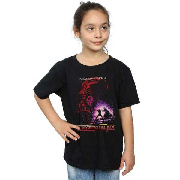 Star Wars T-shirt i bomull med spansk affisch från Jedins återkomst för flickor