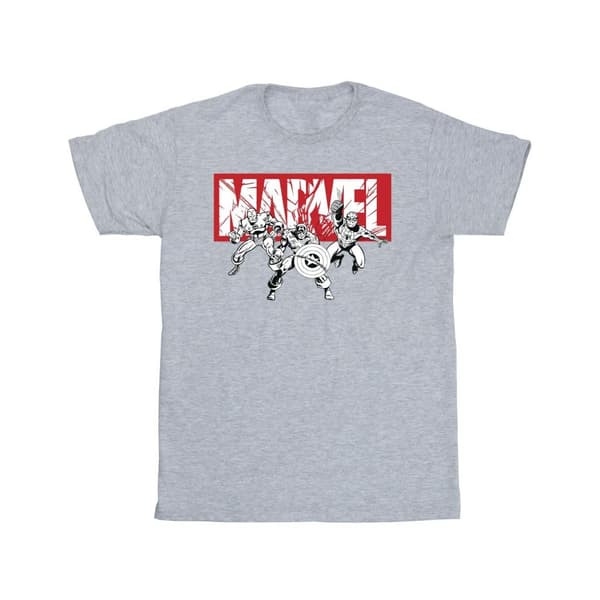 Marvel T-shirt för herrhjältar i serietidningar Sports Grey 5XL