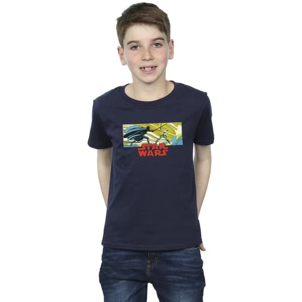 Star Wars T-shirt med Luke och Vader i seriestripp för pojkar