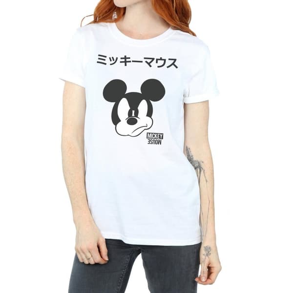 Disney Dam/Tjej Musse Pigg Boyfriend T-shirt i japansk bomull