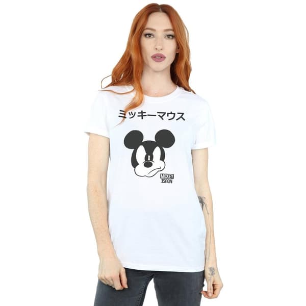 Disney Dam/Tjej Musse Pigg Boyfriend T-shirt i japansk bomull