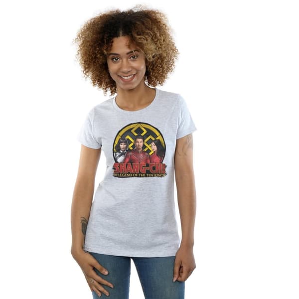 Marvel Womens/Ladies Shang-Chi And The Legend Of The Ten Rings Group Logo Emblem Cotton T-Shirt
