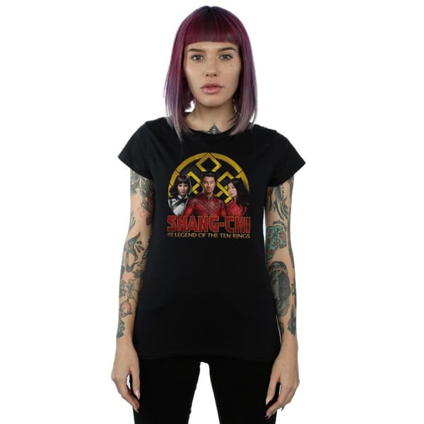 Marvel Womens/Ladies Shang-Chi And The Legend Of The Ten Rings Group Logo Emblem Cotton T-Shirt