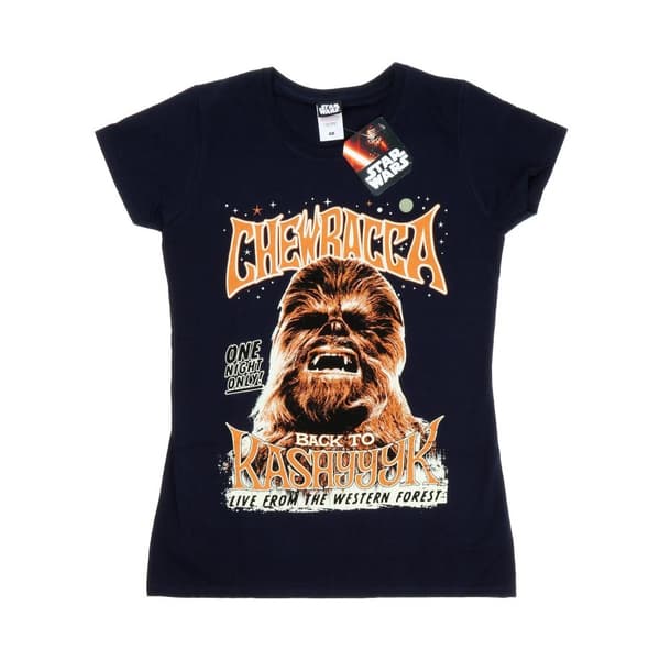 Star Wars Womens/Ladies Chewbacca Rock Poster Cotton T-Shirt