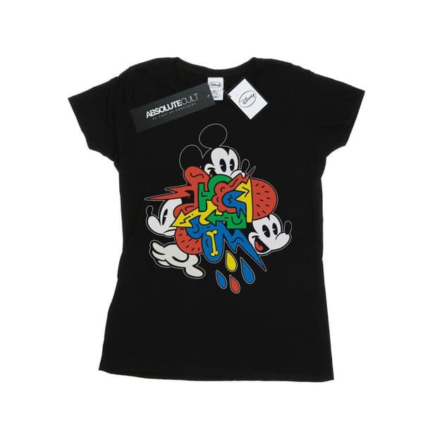 Disney Dam/Tjej Musse Pigg Vintage Arrows T-shirt i bomull Black M