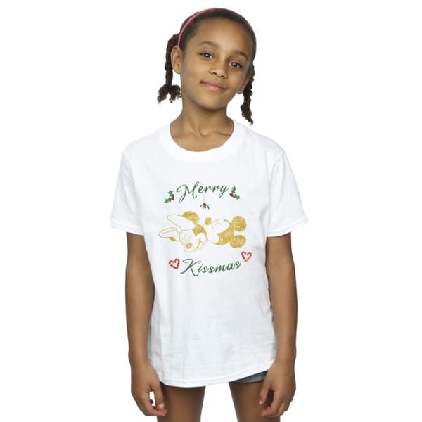 Disney T-shirt i bomull för flickor - Musse Pigg Merry Kissmas