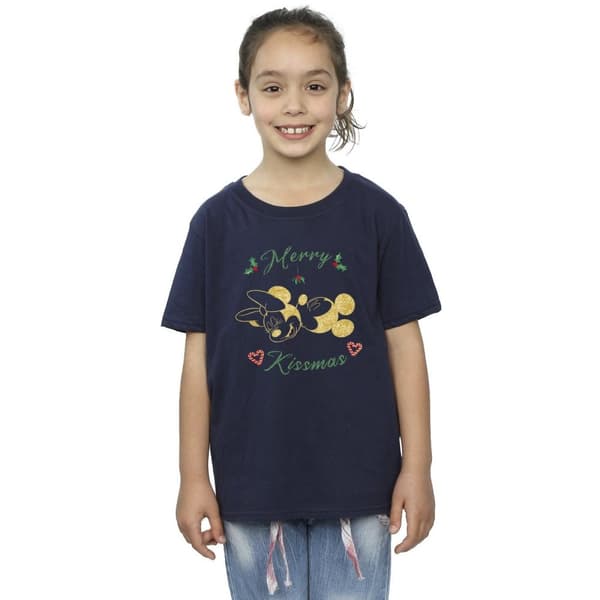 Disney T-shirt i bomull för flickor - Musse Pigg Merry Kissmas