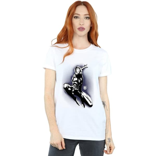 Marvel Womens/Ladies Spider-Man Jump Spray Cotton Boyfriend T-Shirt
