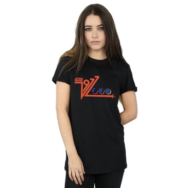 Star Wars Dam/Tjej Retro 1977 Dödsstjärnan Bomull Boyfriend T-shirt
