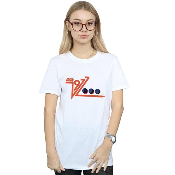 Star Wars Dam/Tjej Retro 1977 Dödsstjärnan Bomull Boyfriend T-shirt