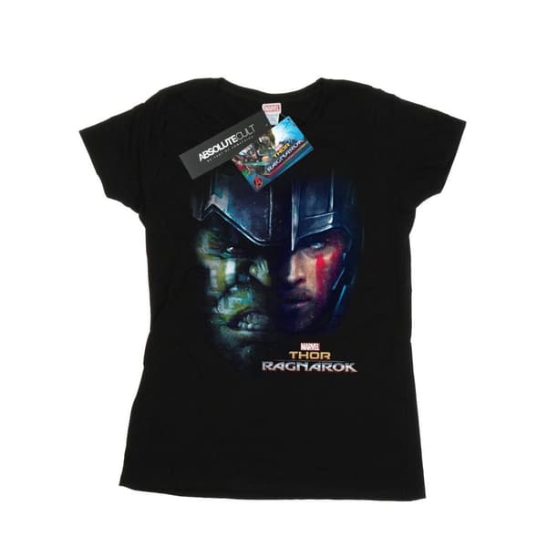 Marvel Dam/Tjej Thor Ragnarok Hulk T-shirt i bomull med delat ansikte