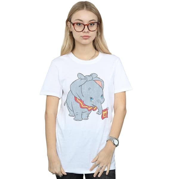 Disney Womens/Ladies Dumbo Classic Tied Up Ears Cotton Boyfriend T-Shirt