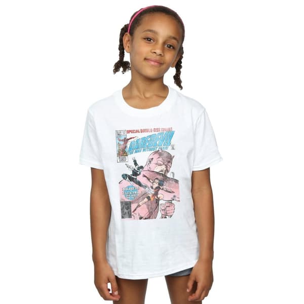 Marvel Daredevil-t-shirt i bomull med tryck över Bullseye Vs Elektra-överdrag för tjejer